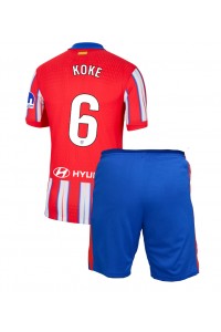 Atletico Madrid Koke #6 Jalkapallovaatteet Lasten Kotipeliasu 2024-25 Lyhythihainen (+ Lyhyet housut)